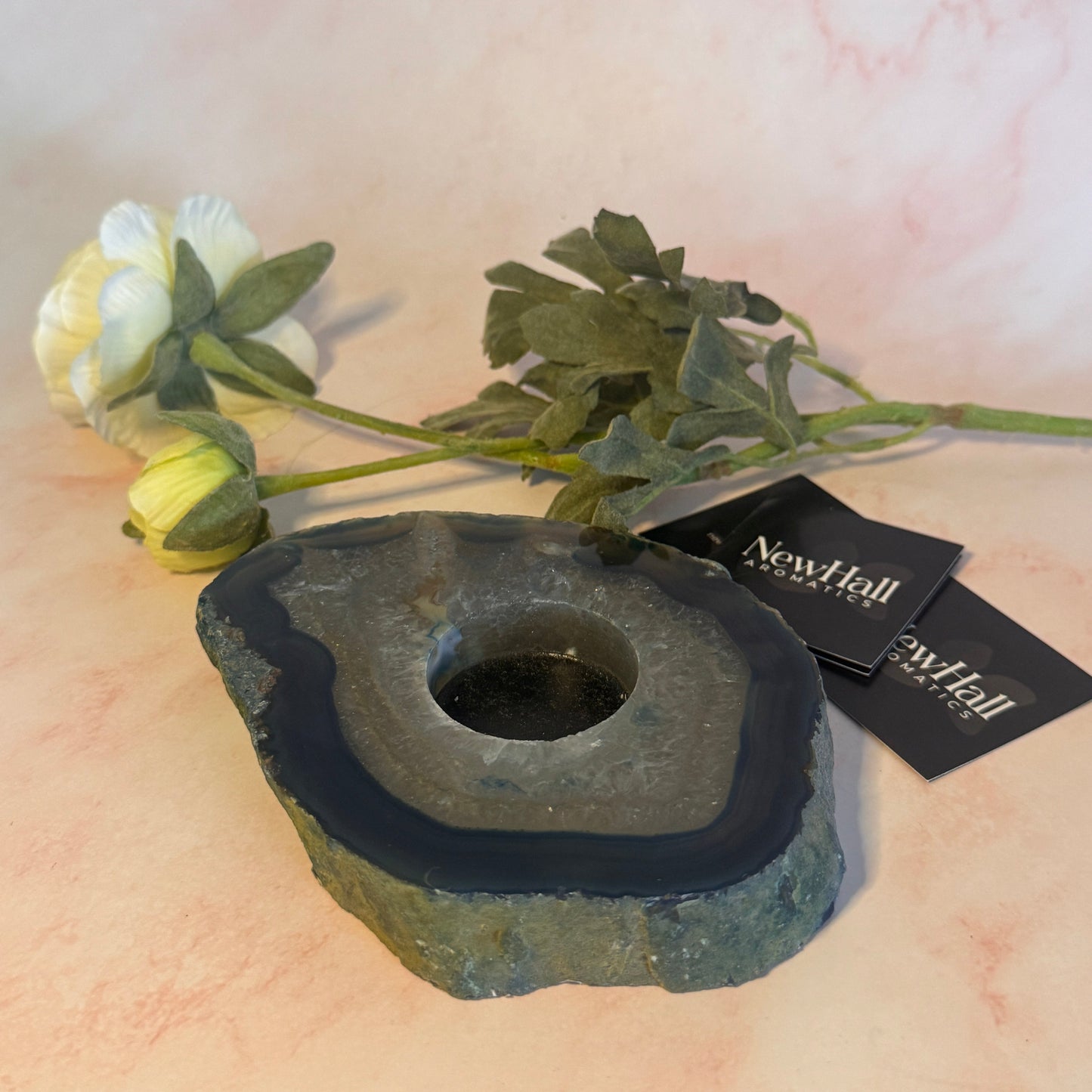 Agate tea light holder