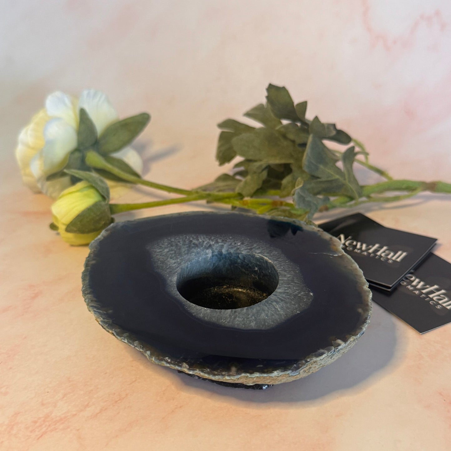 Agate tea light holder